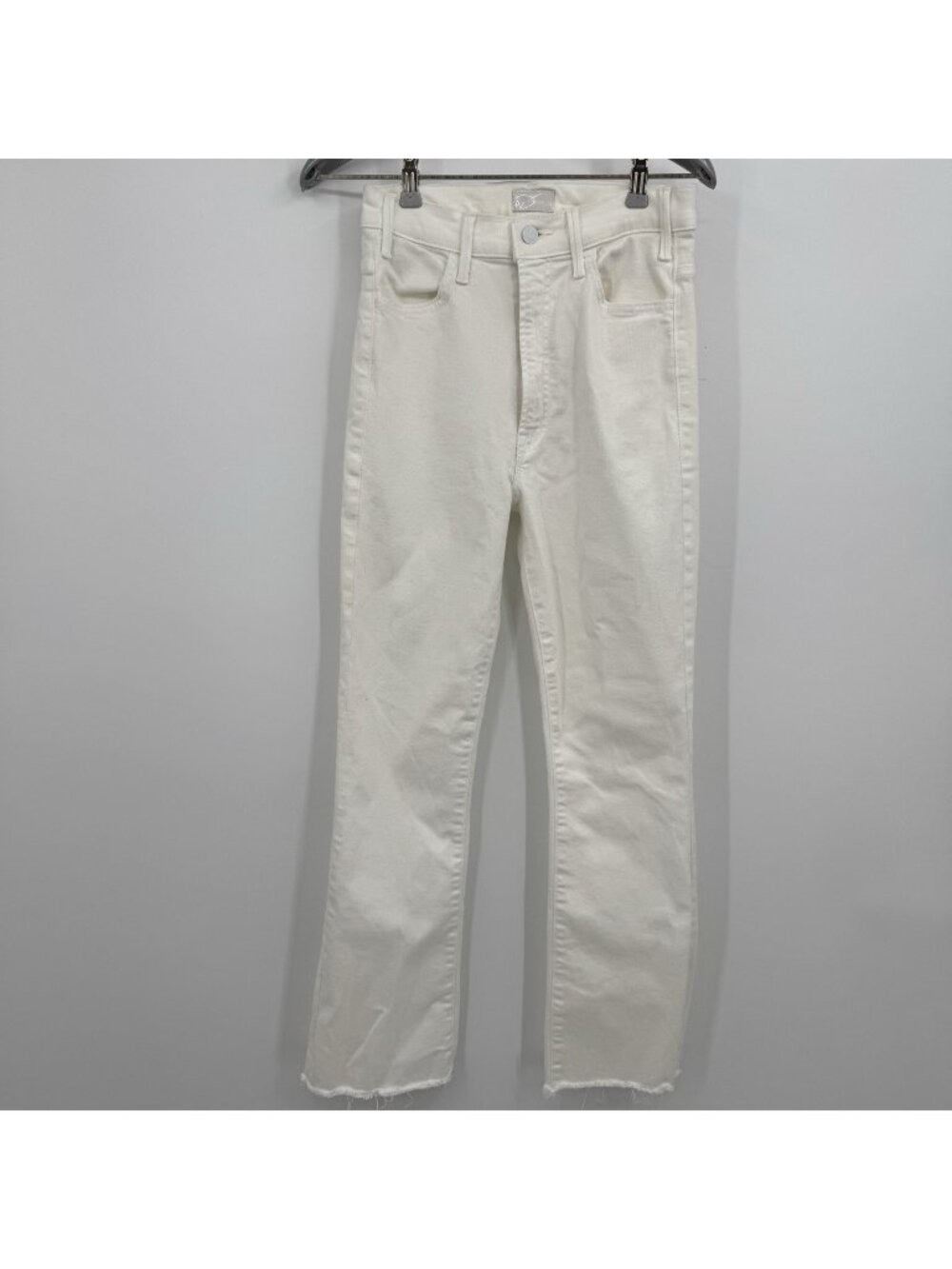 Mother Denim Hustler Ankle Fray Jeans in Fairest of Them All White size 26